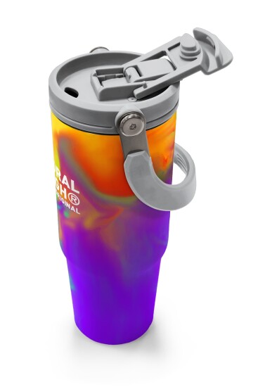 Coral High Renkli Desenli Pipetli ve Direkt İçim Çelik Termos 900 ml 38738 - 3