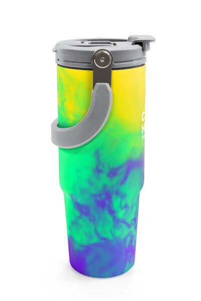 Coral High Renkli Desenli Pipetli ve Direkt İçim Çelik Termos 900 ml 38738 - 6