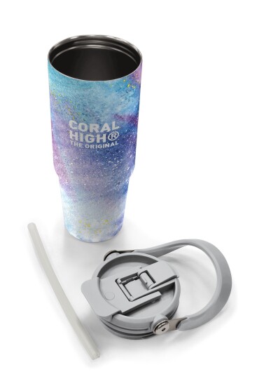 Coral High Renkli Desenli Pipetli ve Direkt İçim Çelik Termos 900 ml 38740 - 8