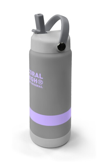 Coral High Renkli Gümüş Desenli Katlanır Ağızlıklı Çelik Termos 650 m 38367 - 2