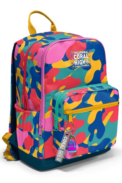 Coral High Renkli Kamuflaj Desenli Okul Sırt Çantası 33232 - 1
