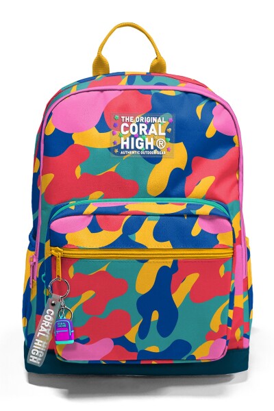 Coral High Renkli Kamuflaj Desenli Okul Sırt Çantası 33232 - 6