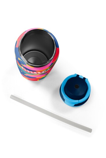 Coral High Renkli Kamuflaj Desenli Pipetli ve Direkt İçim Çelik Termos 800 ml 38510 - 8