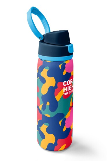 Coral High Renkli Kamuflaj Desenli Pipetli ve Direkt İçim Çelik Termos 800 ml 38510 - 2