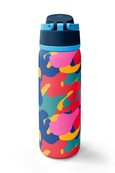 Coral High Renkli Kamuflaj Desenli Pipetli ve Direkt İçim Çelik Termos 800 ml 38510 - 6