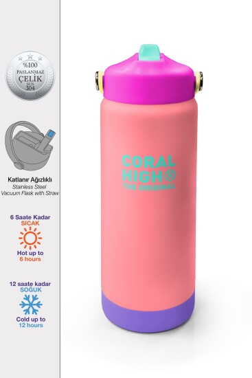 Coral High Renkli Katlanır Ağızlıklı Çelik Termos 650 ml 38348 - 1