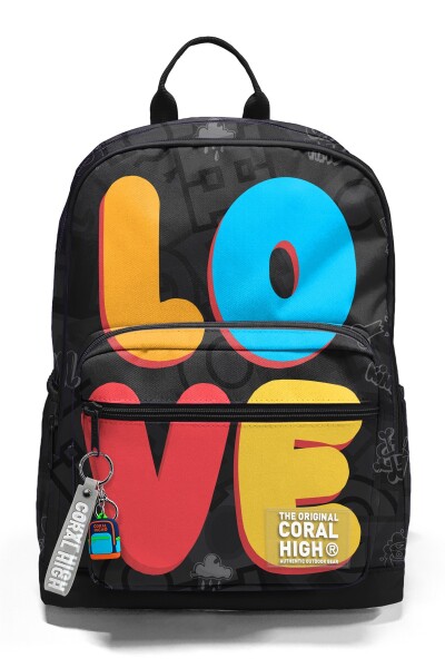 Coral High Renkli Love Desenli Okul Sırt Çantası 33230 - 6