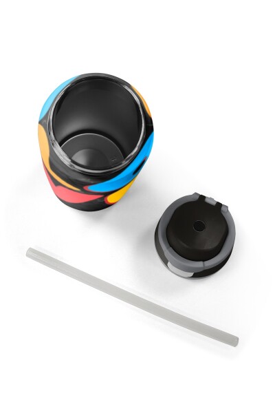 Coral High Renkli Love Desenli Pipetli ve Direkt İçim Çelik Termos 800 ml 38508 - 8