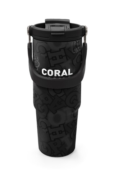 Coral High Renkli Love Desenli Pipetli ve Direkt İçim Çelik Termos 900 ml 38706 - 7