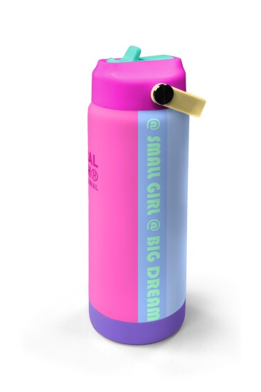 Coral High Renkli Pembe Lila Desenli Katlanır Ağızlıklı Çelik Termos 650 ml 38361 - 4