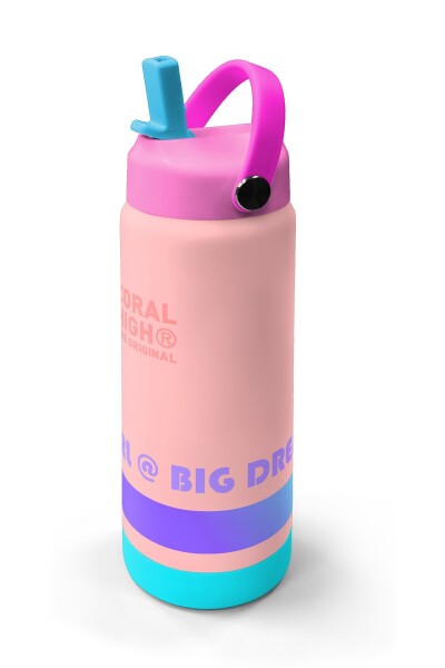 Coral High Renkli Pudra Desenli Katlanır Ağızlıklı Çelik Termos 650 ml 38369 - 2