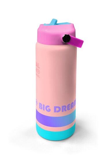 Coral High Renkli Pudra Desenli Katlanır Ağızlıklı Çelik Termos 650 ml 38369 - 4