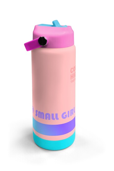 Coral High Renkli Pudra Desenli Katlanır Ağızlıklı Çelik Termos 650 ml 38369 - 3