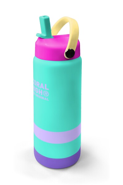 Coral High Renkli Su Yeşili Desenli Katlanır Ağızlıklı Çelik Termos 650 ml 38364 - 2