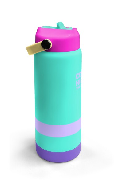 Coral High Renkli Su Yeşili Desenli Katlanır Ağızlıklı Çelik Termos 650 ml 38364 - 3