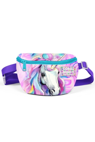 Coral High Renkli Unicorn Desenli Bel Çantası 11542 