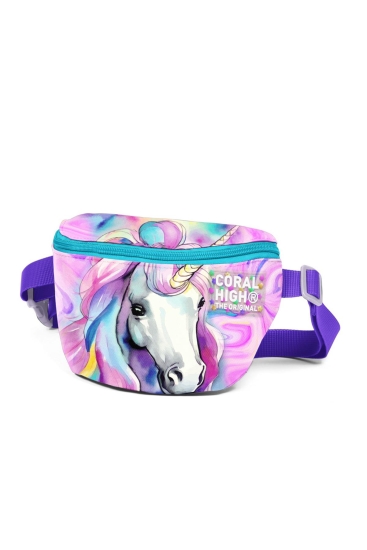 Coral High Renkli Unicorn Desenli Bel Çantası 11542 - 2