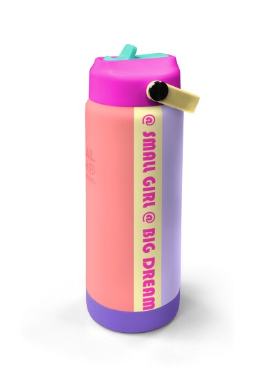 Coral High Renkli Yavruağzı Desenli Katlanır Ağızlıklı Çelik Termos 650 ml 38362 - 4