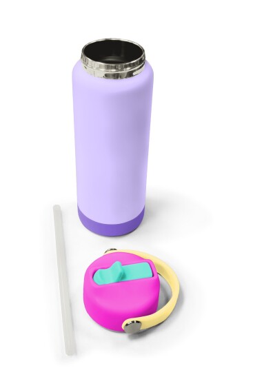 Coral High Renkli Yavruağzı Desenli Katlanır Ağızlıklı Çelik Termos 650 ml 38362 - 5