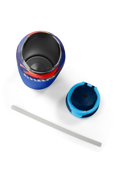 Coral High Saks Kamuflaj Desenli Pipetli ve Direkt İçim Çelik Termos 800 ml 38517 - 8