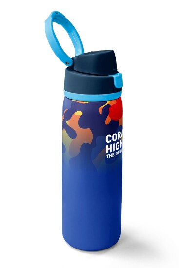 Coral High Saks Kamuflaj Desenli Pipetli ve Direkt İçim Çelik Termos 800 ml 38517 - 2