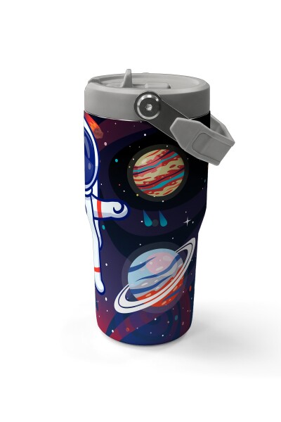 Coral High Saks Mavi Astronot Desenli Katlanır Ağızlıklı Çelik Termos 600ml 38919 - 6