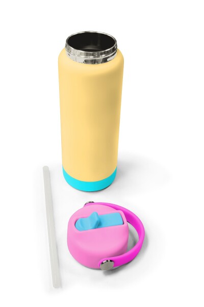 Coral High Sarı Katlanır Ağızlıklı Çelik Termos 650 ml 38398 - 5