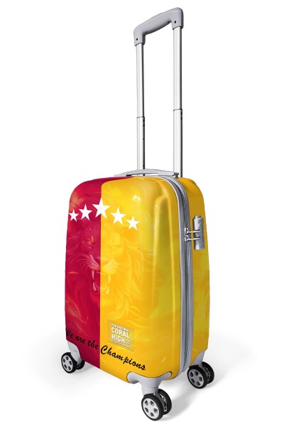 Coral High Sarı Kırmızı 5 Yıldız Aslan Taraftar Desenli Kabin Boy Valiz (50cm) 16563 - 3