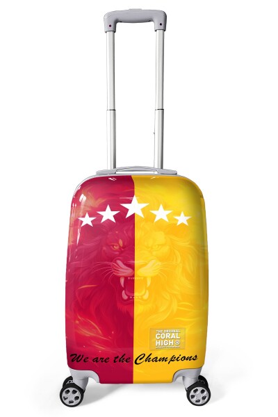 Coral High Sarı Kırmızı 5 Yıldız Aslan Taraftar Desenli Kabin Boy Valiz (50cm) 16563 - 1