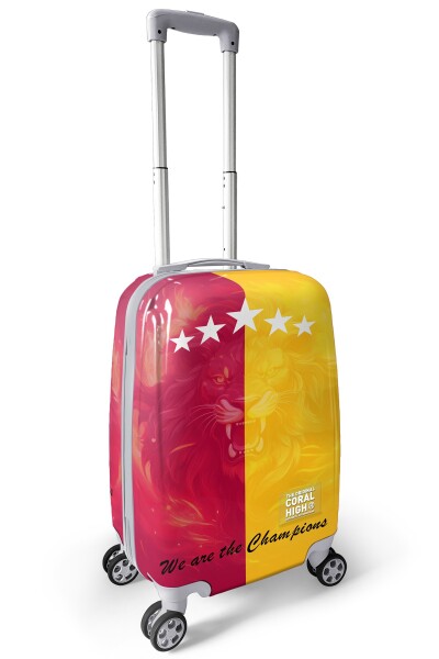 Coral High Sarı Kırmızı 5 Yıldız Aslan Taraftar Desenli Kabin Boy Valiz (50cm) 16563 - 6