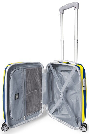 Coral High Sarı Lacivert Çubuklu Kabin Boy Valiz (50cm) 16562 - 2