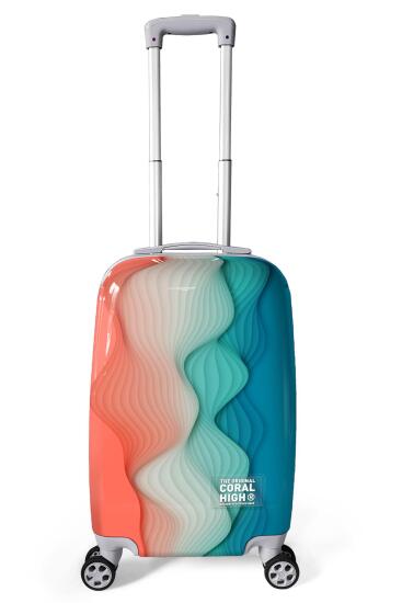 Coral High Renkli Desenli PC Kabin Boy Valiz (50cm) 16801 - Coral High