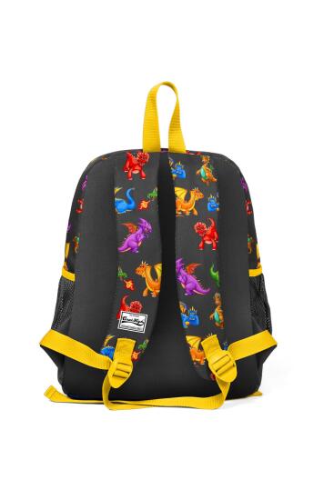 Coral High Kids Koyu Gri Ejderha Desenli İki Bölmeli İlkokul Sırt Çantası 23314 - 3
