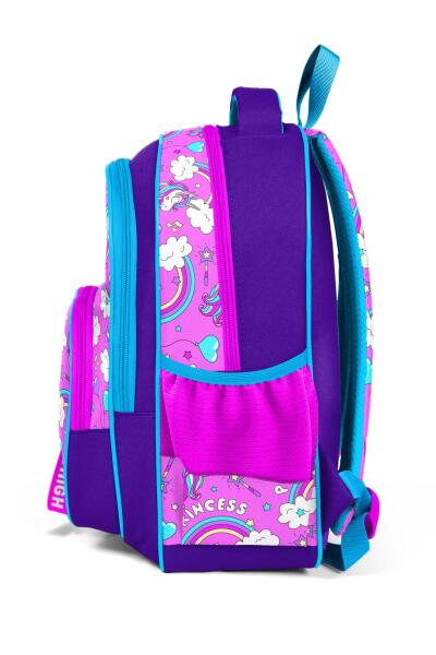 Coral High Kids Mor Açık Pembe Unicorn Desenli Üç Bölmeli Okul Sırt Çantası 23404 - 5
