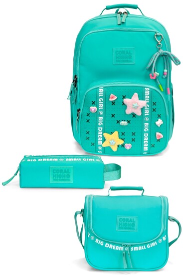 Coral High Su Yeşili 3'lü Okul Çanta Seti SET0124406 - Coral High