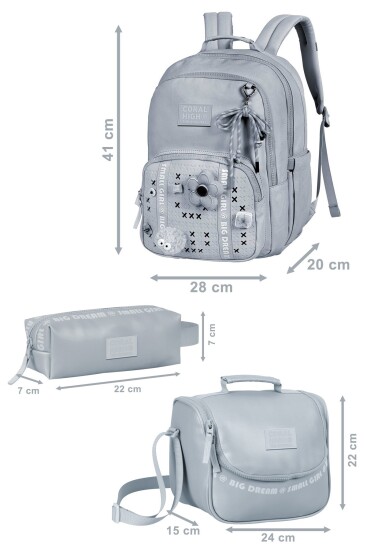 Coral High Su Yeşili 3'lü Okul Çanta Seti SET0124406 - 5