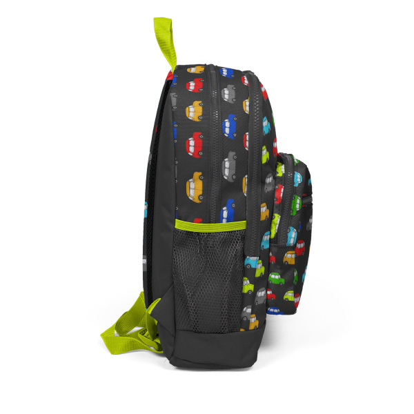 Coral High Kids Gri Araba Desenli Dört Bölmeli USB'li Okul Sırt Çantası 23292 - 3