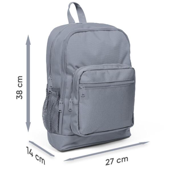 Coral High Kids Gri Araba Desenli Dört Bölmeli USB'li Okul Sırt Çantası 23292 - 5