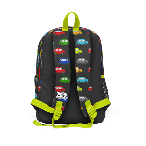 Coral High Kids Gri Araba Desenli Dört Bölmeli USB'li Okul Sırt Çantası 23292 - 4