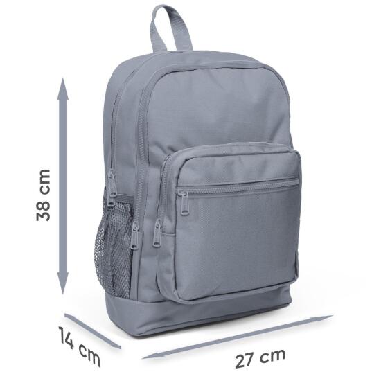 Coral High Kids Gri Araba Desenli Dört Bölmeli USB'li Okul Sırt Çantası 23292 - 5