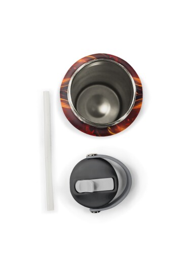 Coral High Siyah Aslan Desenli Katlanır Ağızlıklı Çelik Termos 650 ml 38391 - 6