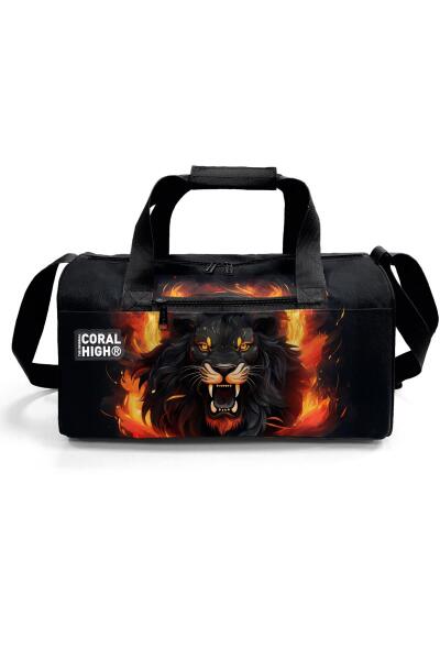 Coral High Siyah Aslan Desenli Spor Çantası 27540 - 2