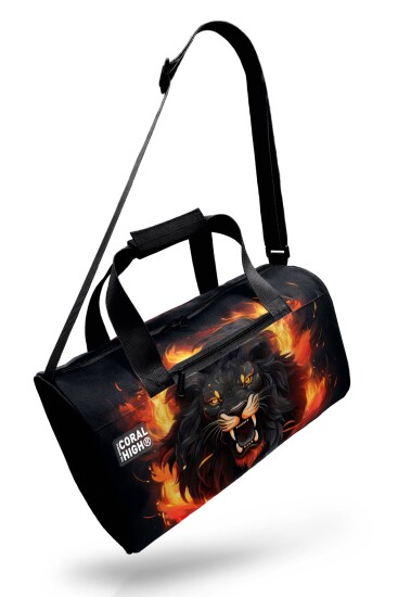 Coral High Siyah Aslan Desenli Spor Çantası 27540 - 7