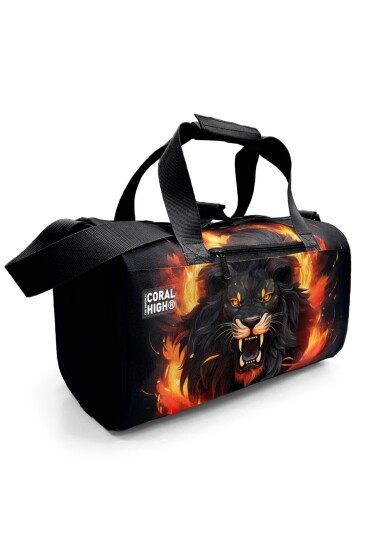 Coral High Siyah Aslan Desenli Spor Çantası 27540 