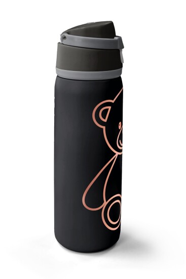 Coral High Siyah Ayıcık Desenli Pipetli ve Direkt İçim Çelik Termos 800 ml 38591 - 4