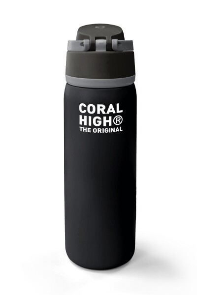 Coral High Siyah Ayıcık Desenli Pipetli ve Direkt İçim Çelik Termos 800 ml 38591 - 6