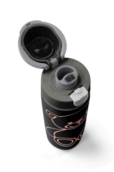 Coral High Siyah Ayıcık Desenli Pipetli ve Direkt İçim Çelik Termos 800 ml 38591 - 7