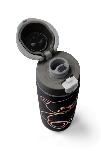 Coral High Siyah Ayıcık Desenli Pipetli ve Direkt İçim Çelik Termos 800 ml 38591 - 7