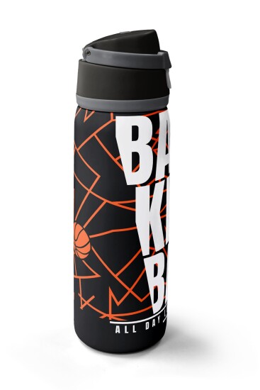 Coral High Siyah Basketbol Desenli Pipetli ve Direkt İçim Çelik Termos 800 ml 38528 - 4