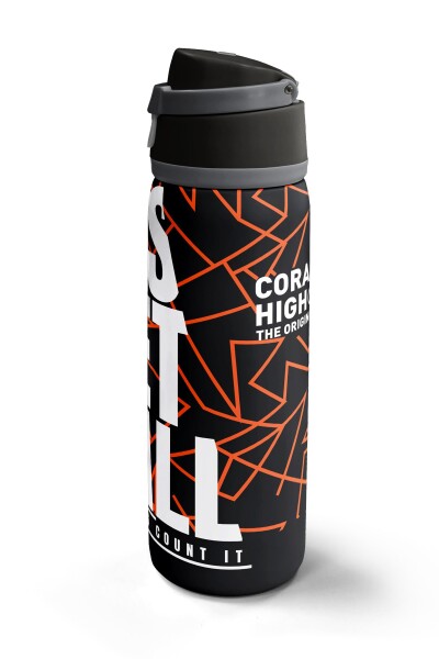 Coral High Siyah Basketbol Desenli Pipetli ve Direkt İçim Çelik Termos 800 ml 38528 - 5